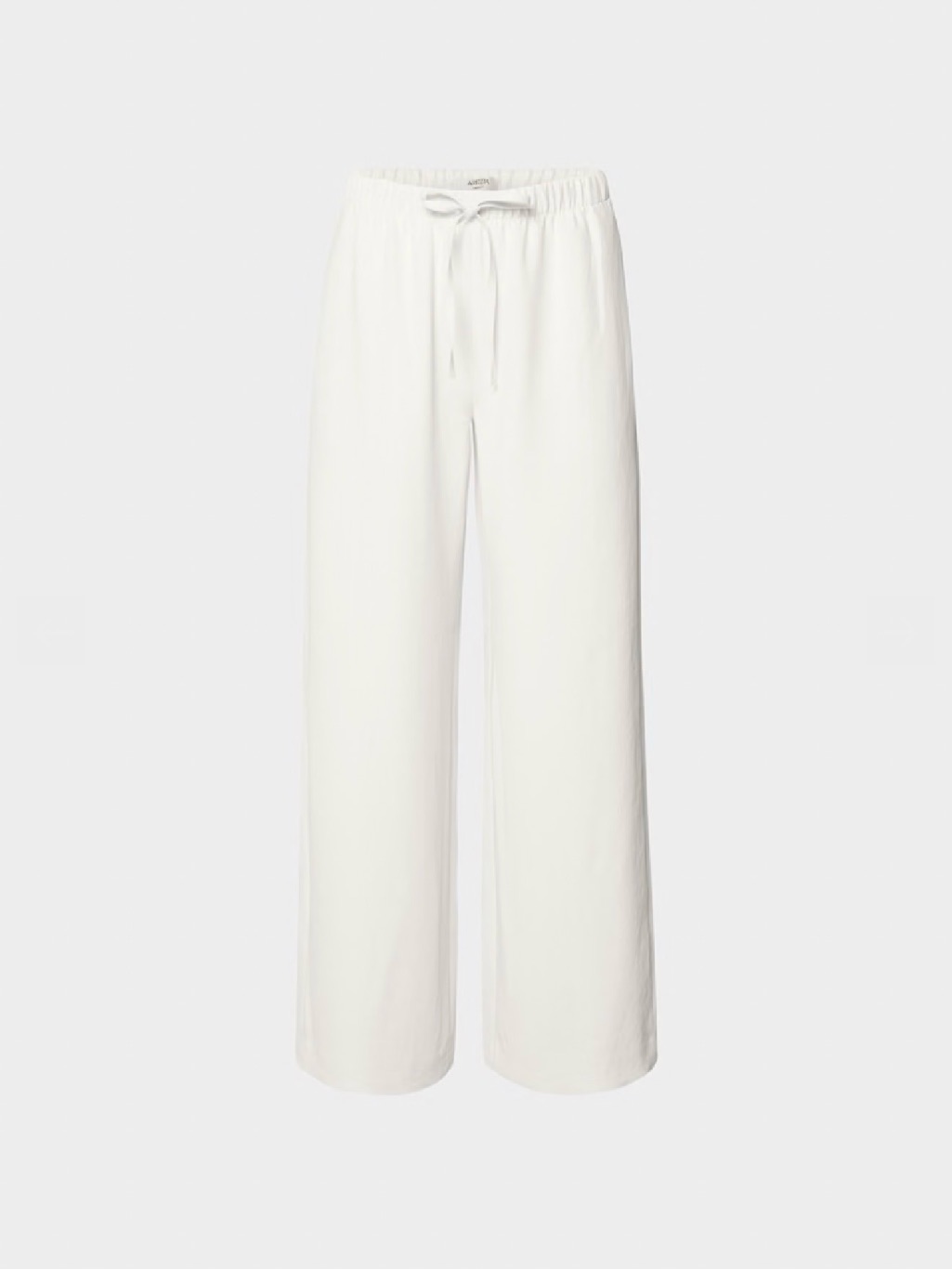 Wide Leg Drawstring Pants In White